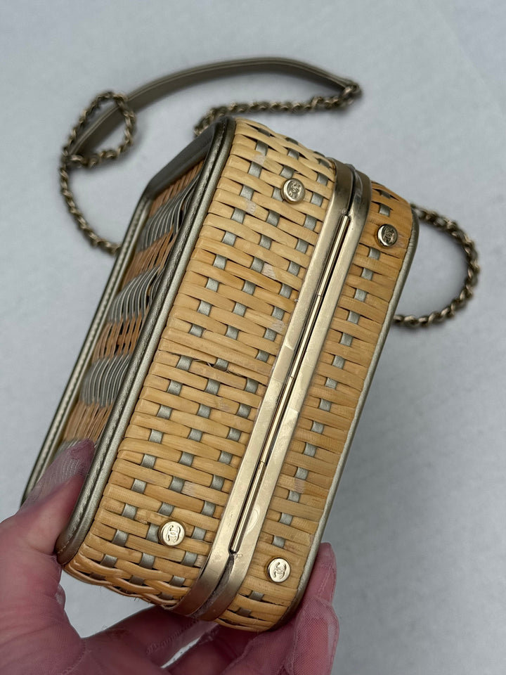 Chanel 2019 Small Gold Wicker Vanity