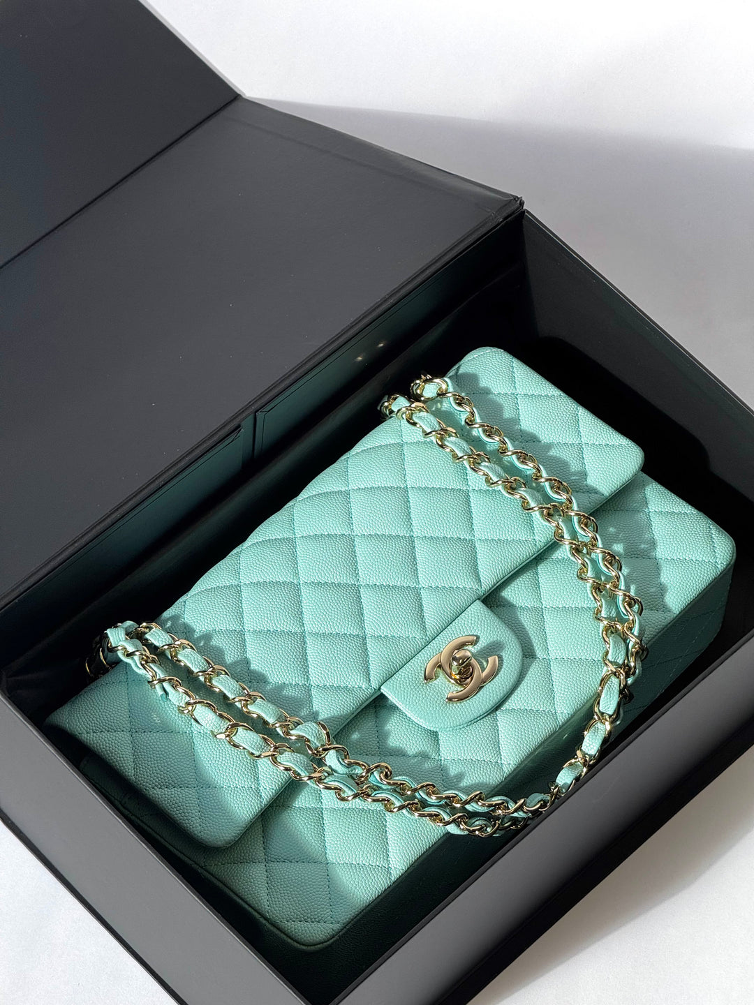 Chanel 19C Tiffany Medium Caviar Double Flap Bag