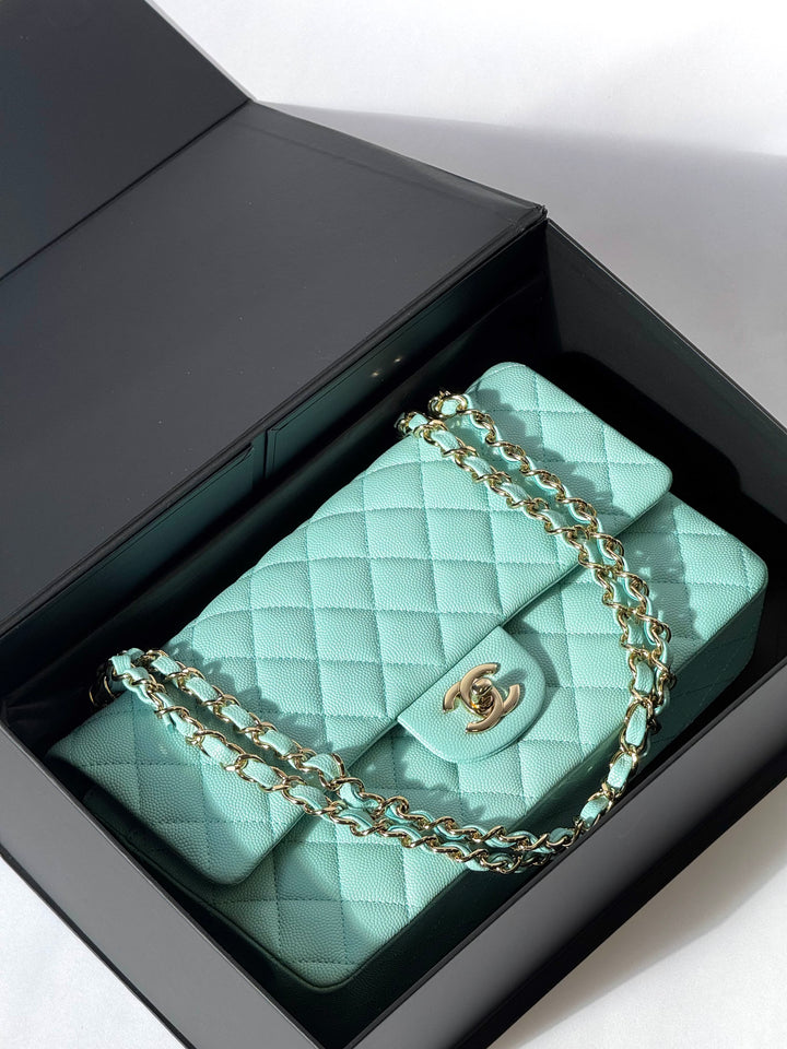 Chanel 19C Tiffany Medium Caviar Double Flap Bag