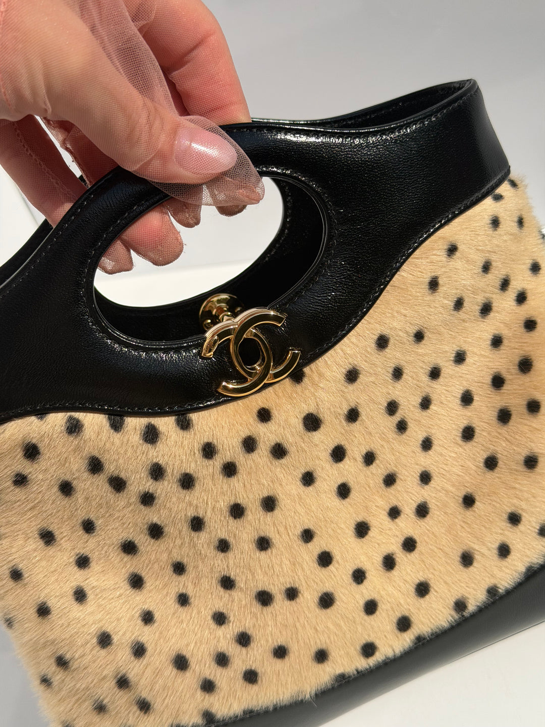 Chanel 31 Mini Shopper Cheetah Print Pony Hair & Black Shiny Lambskin Gold Hardware Métiers d’Art 2026