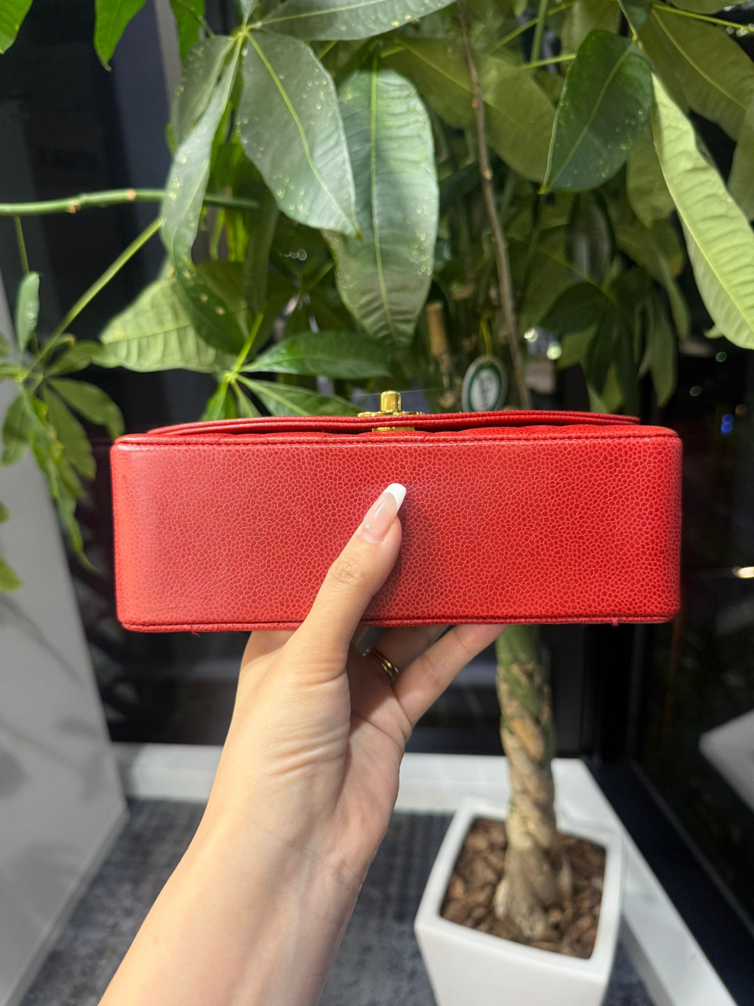Chanel Small Diana Flap Bag Caviar Red 24K Plated Gold Hardware 1994