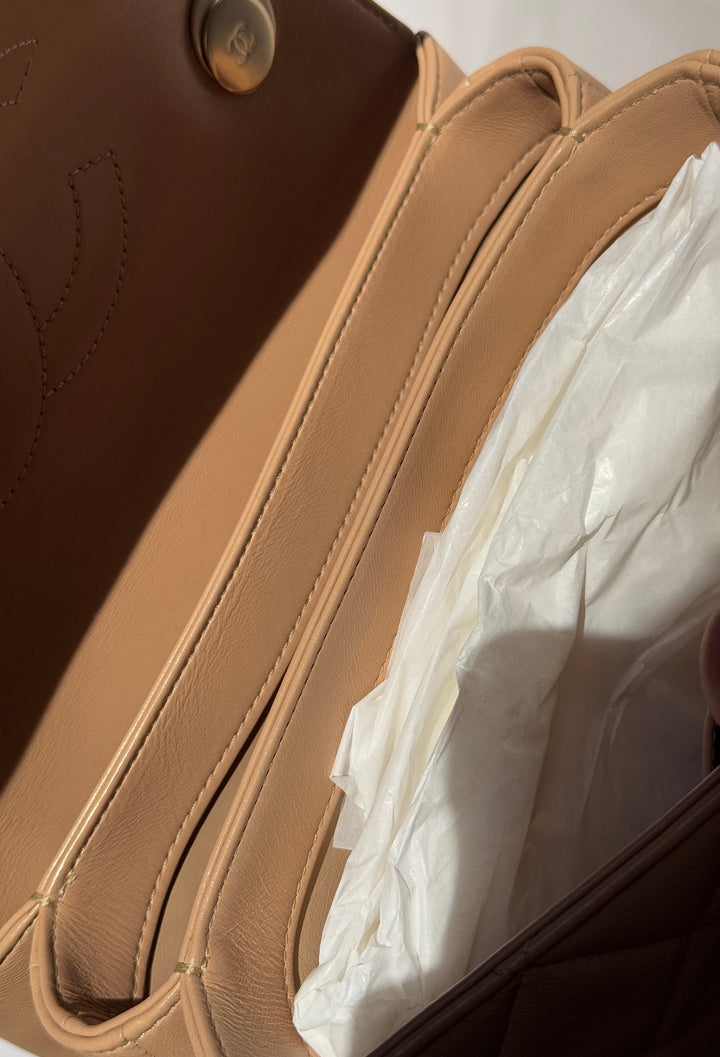 Chanel 22S Dark Beige Small Trendy Flap Bag