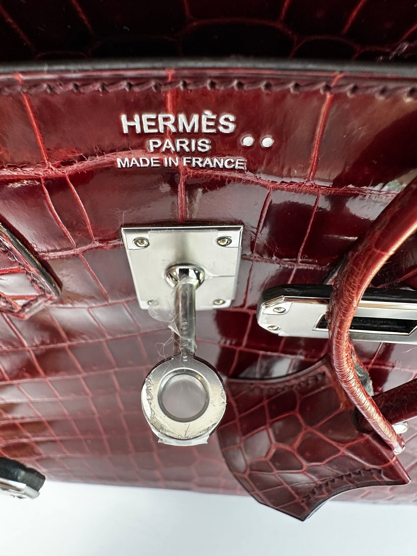 Hermes 2016 Bourgogne Shiny Niloticus Crocodile Birkin 25