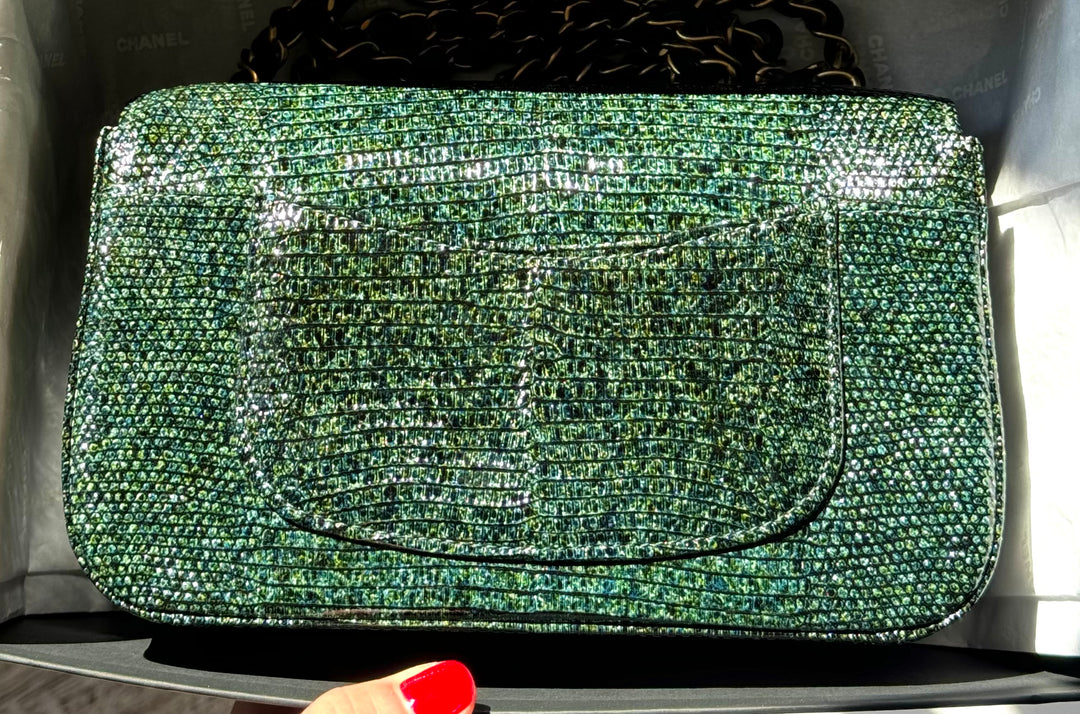 Chanel Green Lizard Mini Flap Bag