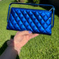 Chanel Classic Flap Patent Metallic Blue Frame Clutch