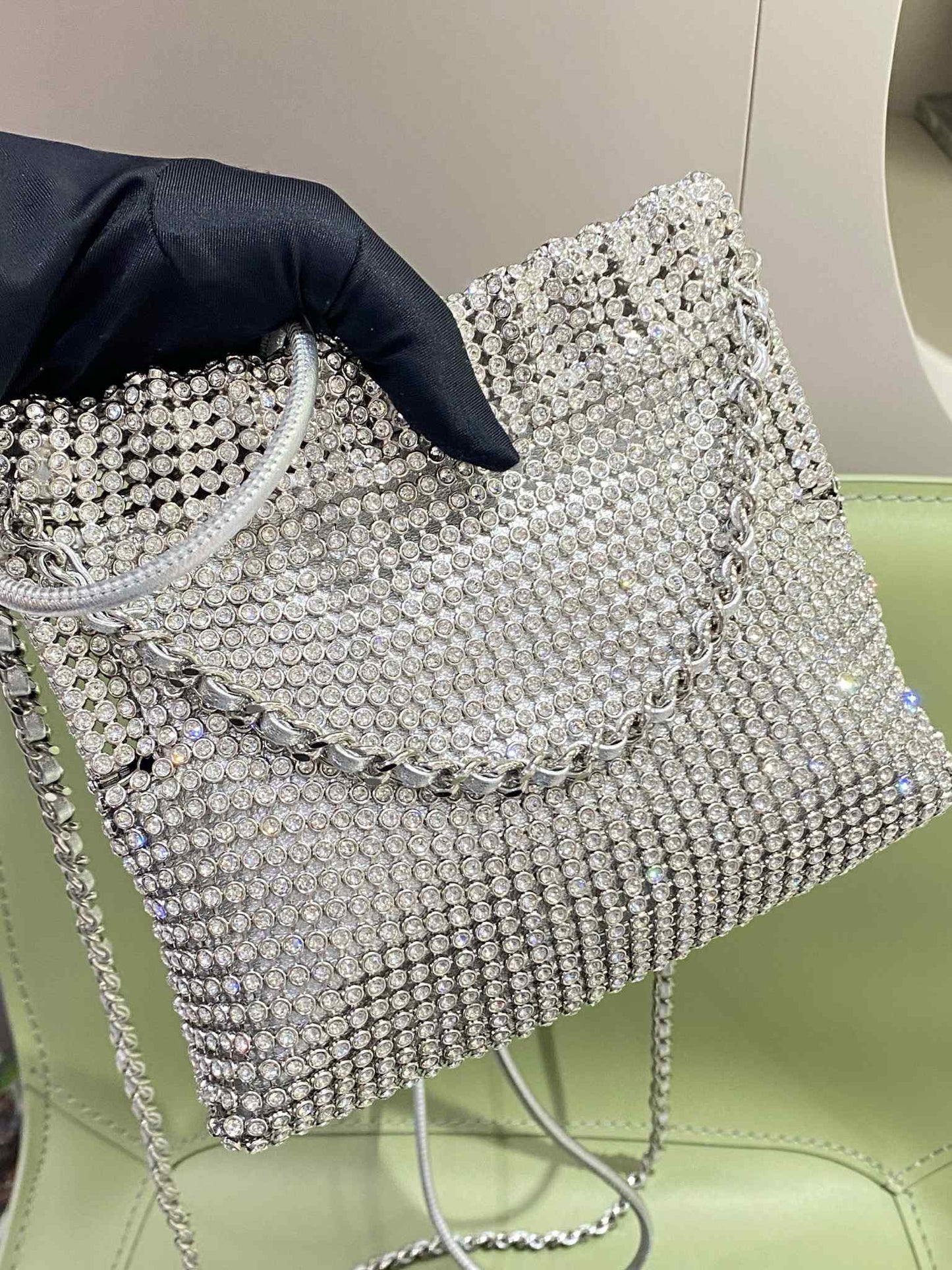 Chanel Crystal Embellished Metallic Mini 22