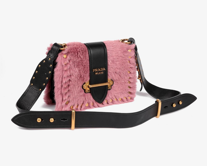 Prada Calf Hair Pink Cahier Crossbody Bag