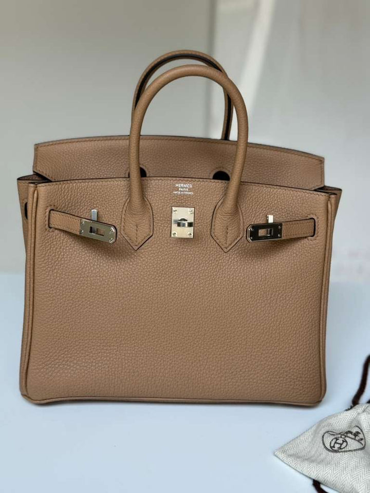 Hermes Chai Togo Birkin 25 Palladium Hardware