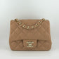Chanel 18S Dark Beige Mini Square Caviar Flap Bag