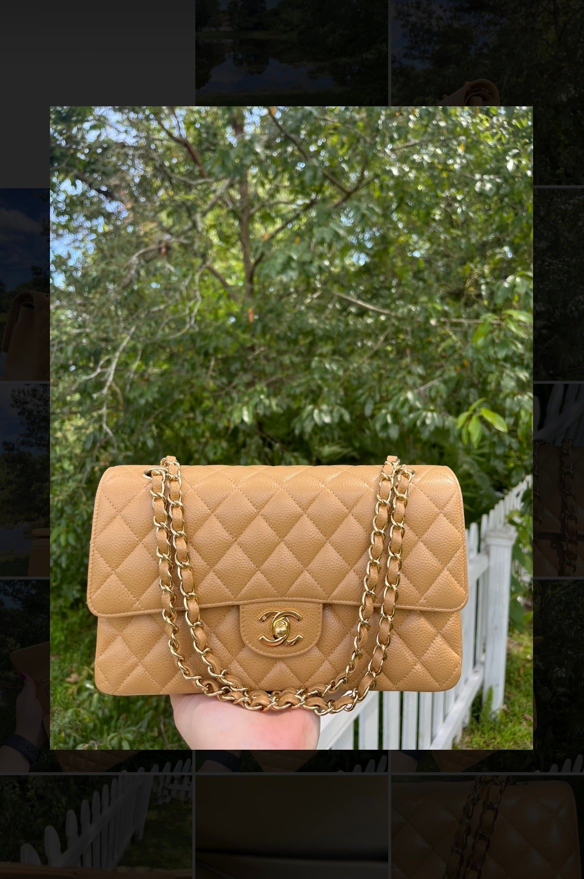 Chanel Vintage Dark Beige Medium Caviar Double Flap Bag