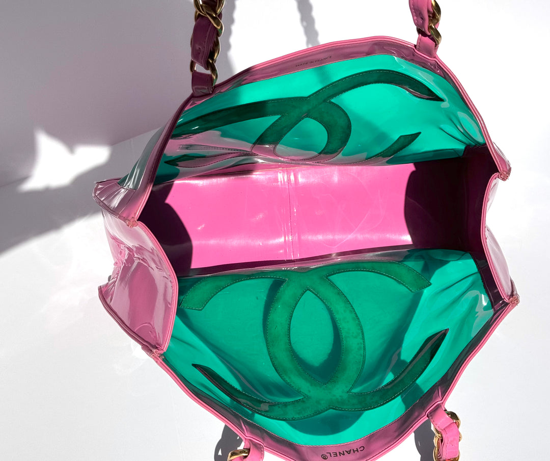 Rare Chanel 1995 Barbie Collection Pink PVC Tote