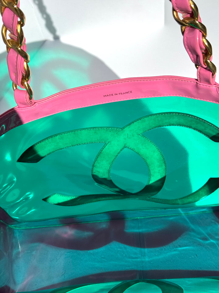 Rare Chanel 1995 Barbie Collection Pink PVC Tote