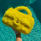 Chanel RARE Yellow 1994 Faux Fur Kelly