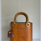 Salvatore Ferragamo Vintage Gancini Wooden Bucket Bag + Coin Pouch