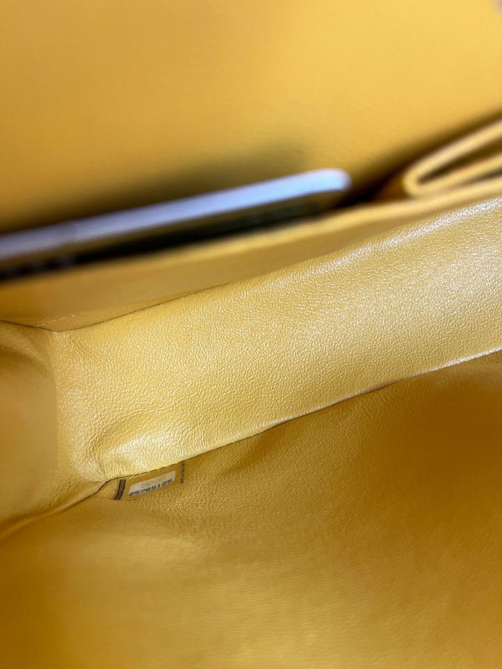 Chanel Yellow Small Lambskin Classic Flap Bag