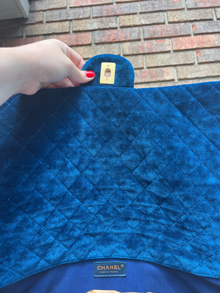 Chanel Blue Velvet Limited Edition XXL Airlines Flap Bag