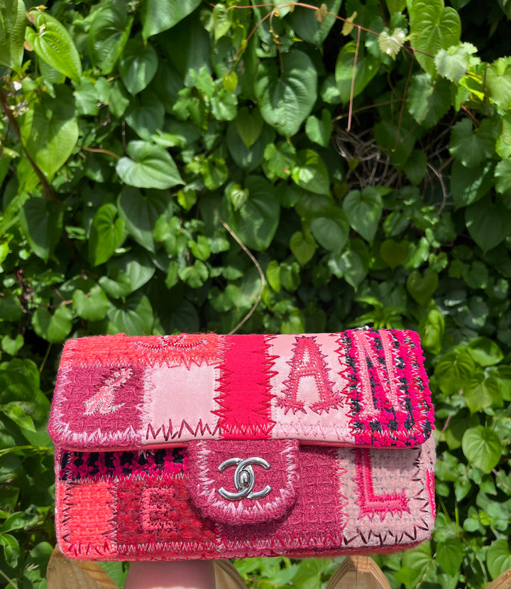 Chanel Medium Timeless Patchwork Shoulder Bag Pink Silver Hardware 2016