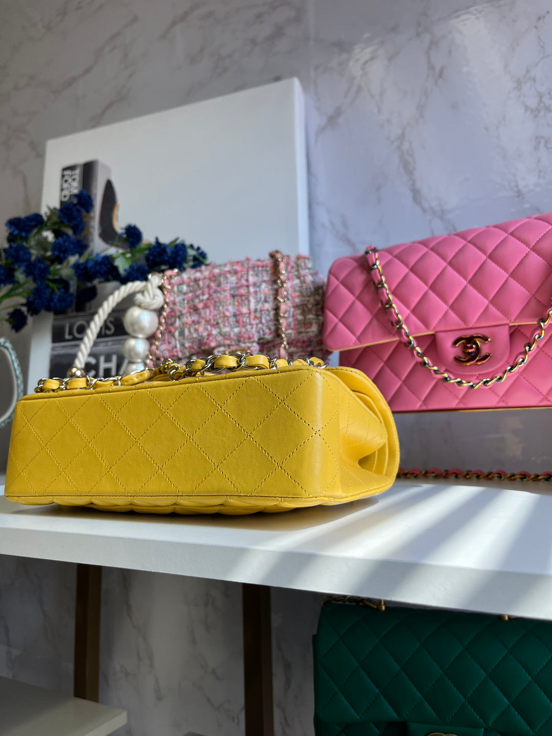 Chanel Yellow Small Lambskin Classic Flap Bag