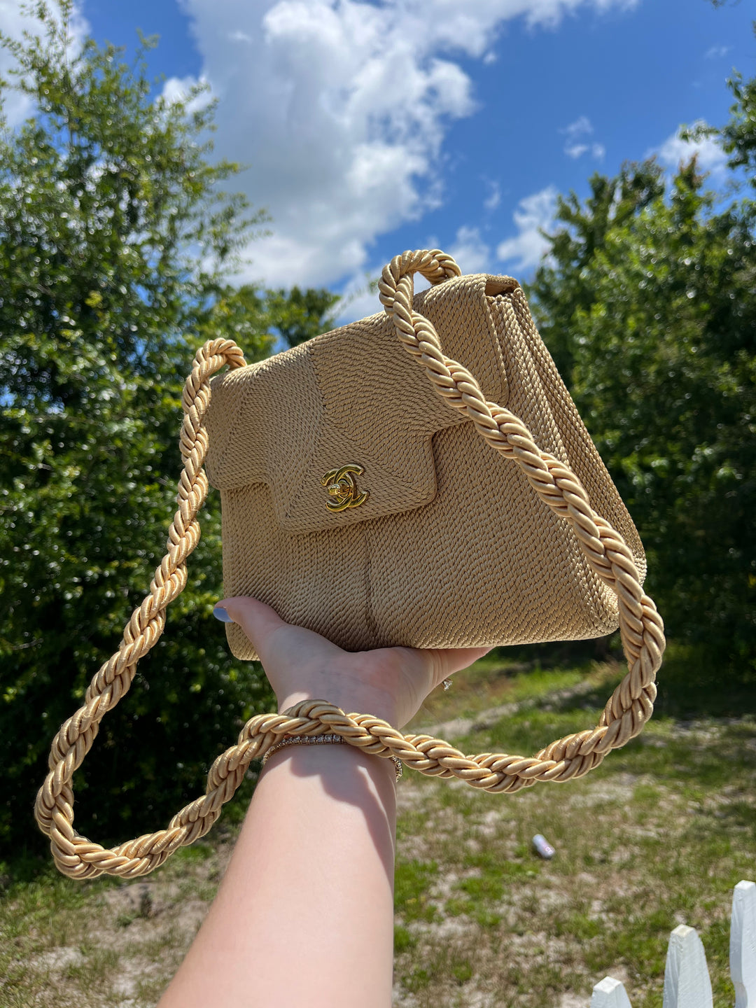 Chanel Vintage Silk Rope Flap Bag