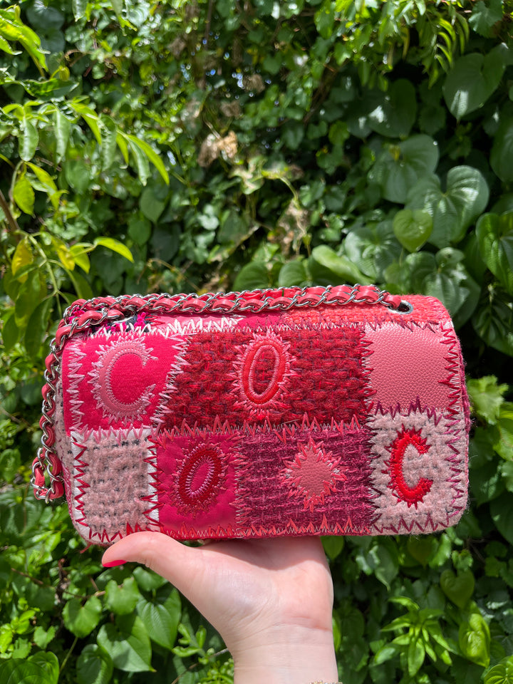 Chanel Medium Timeless Patchwork Shoulder Bag Pink Silver Hardware 2016