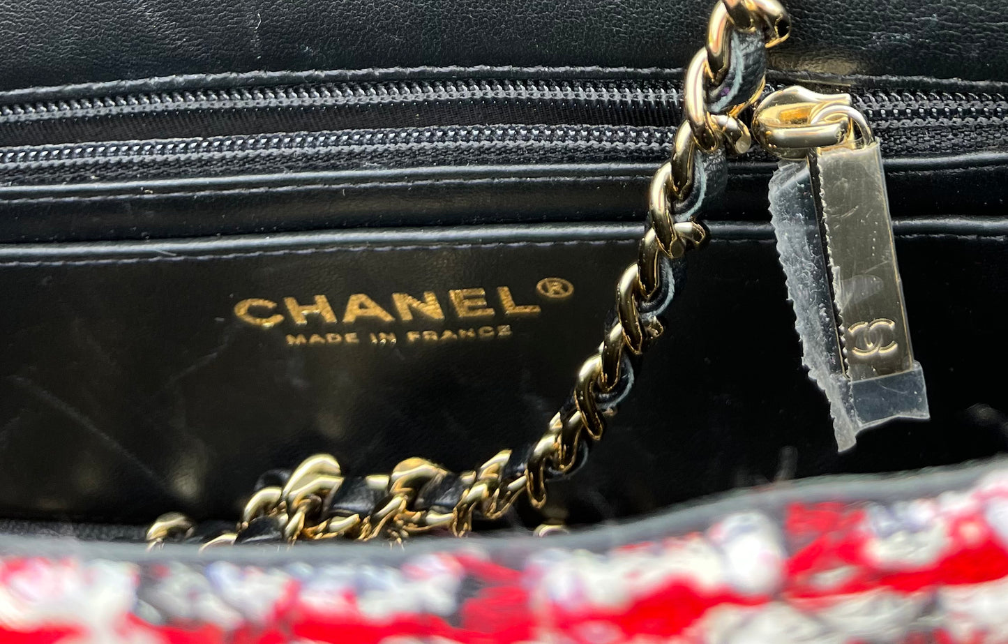 Chanel Pearl Ecru/Tweed Mini Rectangular Flap Bag