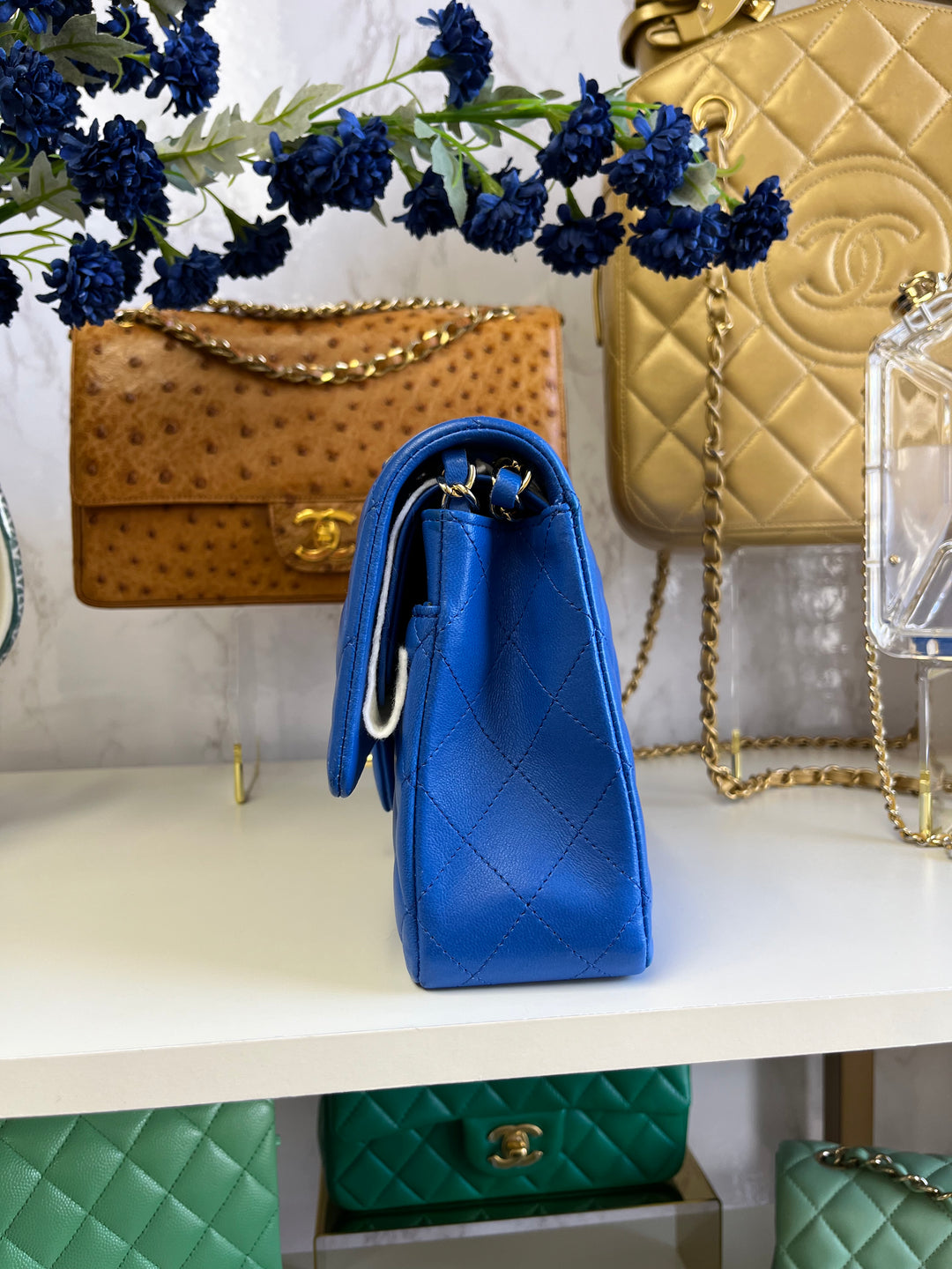 Chanel Electric Blue Medium Lambskin Double Flap Bag
