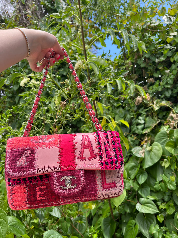 Chanel Medium Timeless Patchwork Shoulder Bag Pink Silver Hardware 2016