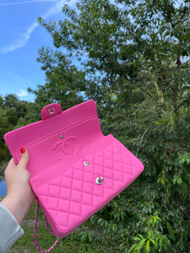 Chanel 21S Pink Neon Lambskin Medium Flap Bag