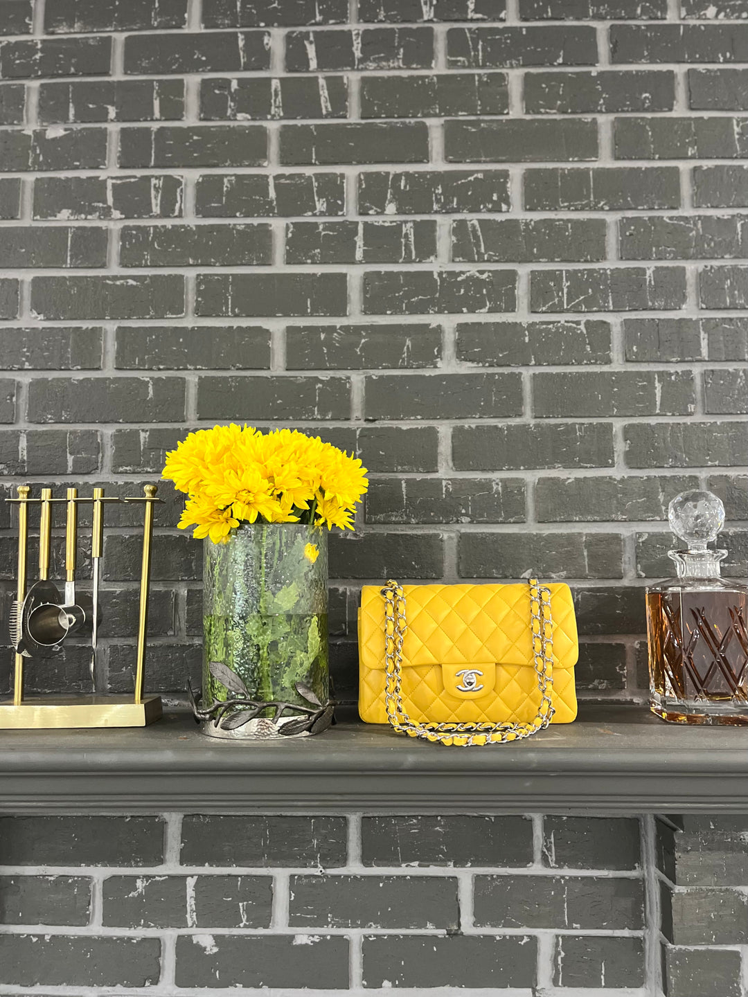 Chanel Yellow Small Lambskin Classic Flap Bag