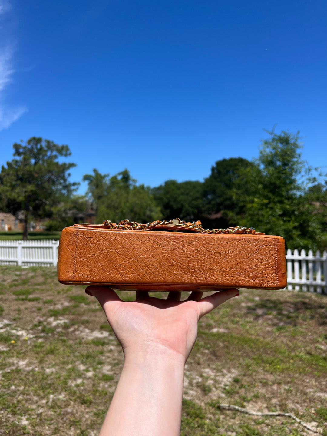 Chanel Rare Vintage Ostrich Medium Double Flap Bag