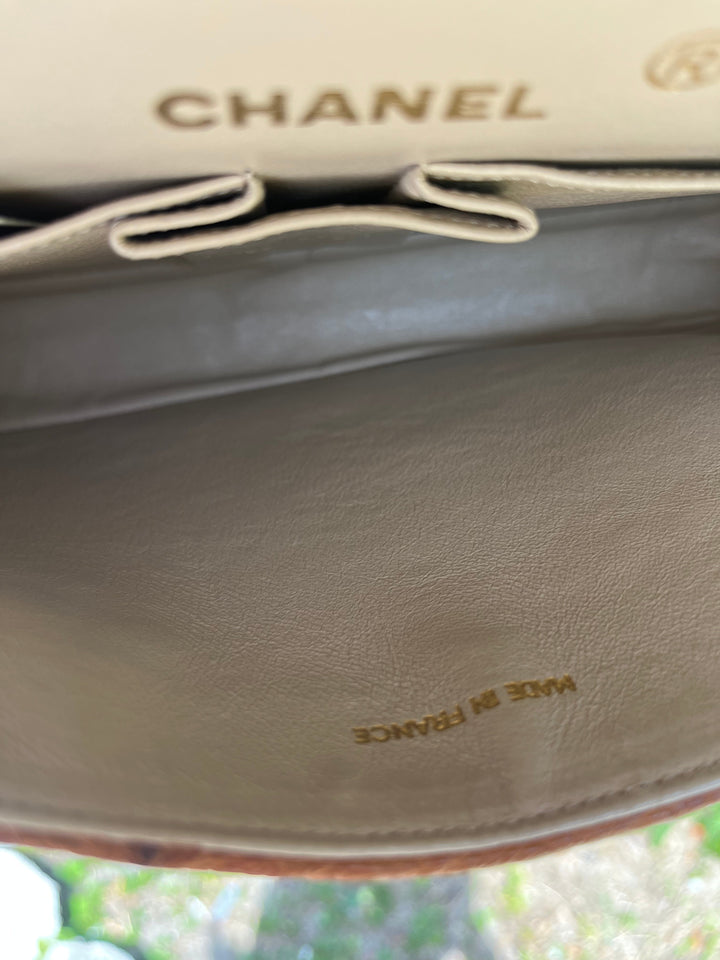 Chanel Rare Vintage Ostrich Medium Double Flap Bag