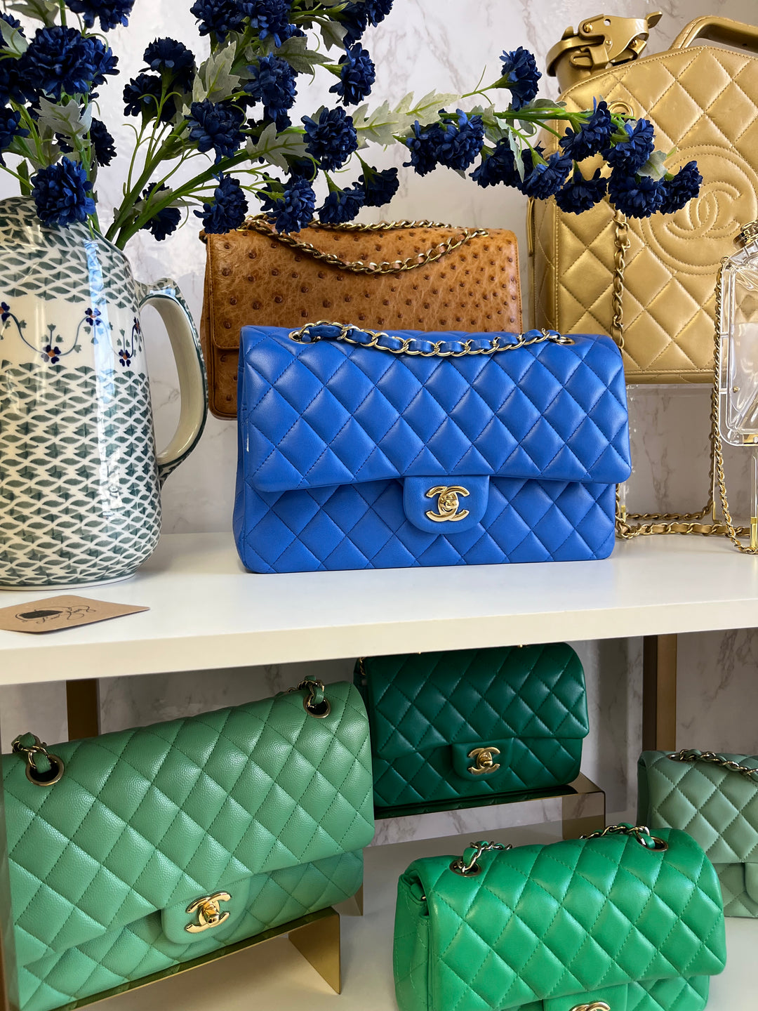Chanel Electric Blue Medium Lambskin Double Flap Bag