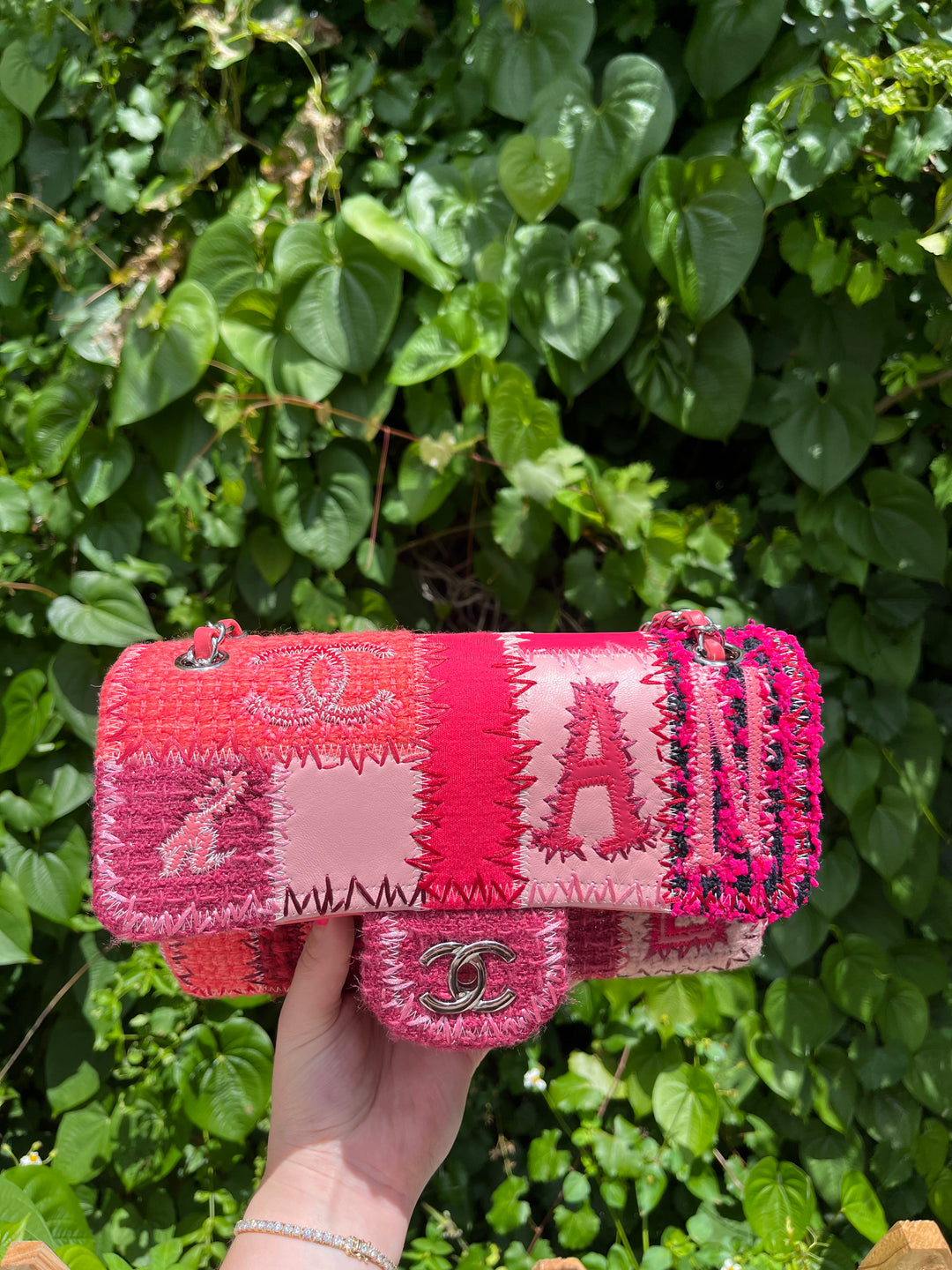 Chanel Medium Timeless Patchwork Shoulder Bag Pink Silver Hardware 2016