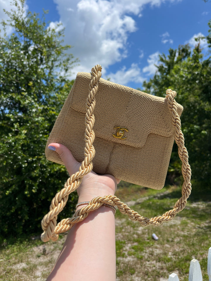 Chanel Vintage Silk Rope Flap Bag