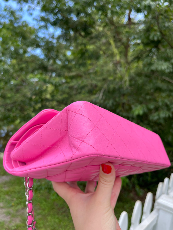 Chanel 21S Pink Neon Lambskin Medium Flap Bag
