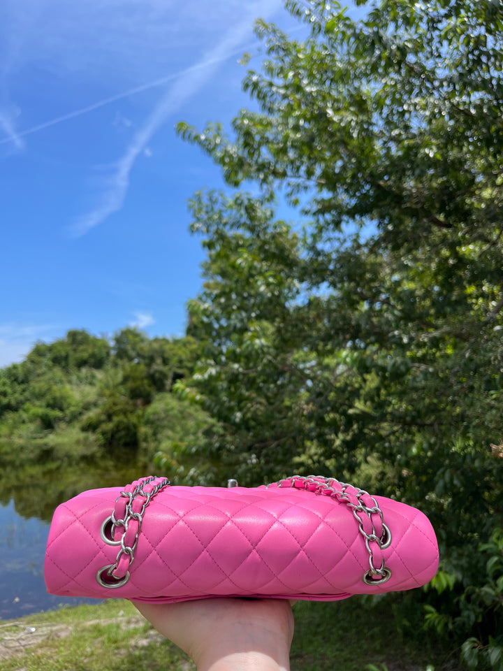 Chanel 21S Pink Neon Lambskin Medium Flap Bag
