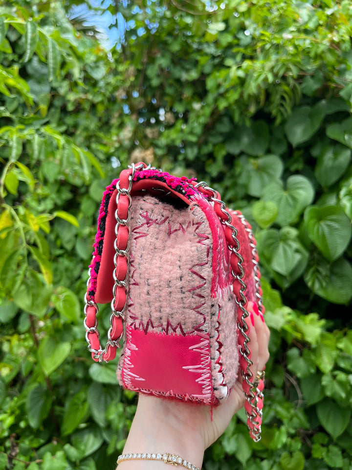 Chanel Medium Timeless Patchwork Shoulder Bag Pink Silver Hardware 2016