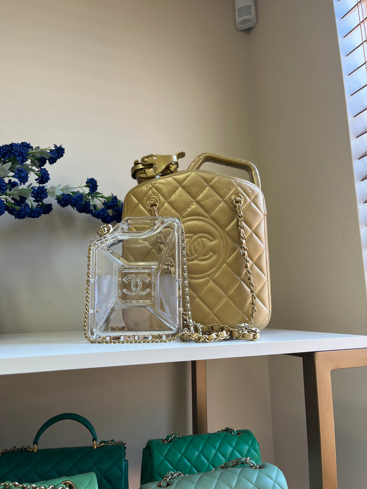 Chanel 2015 Clear Plexiglass Dubai By Night Gas Can Minaudiere