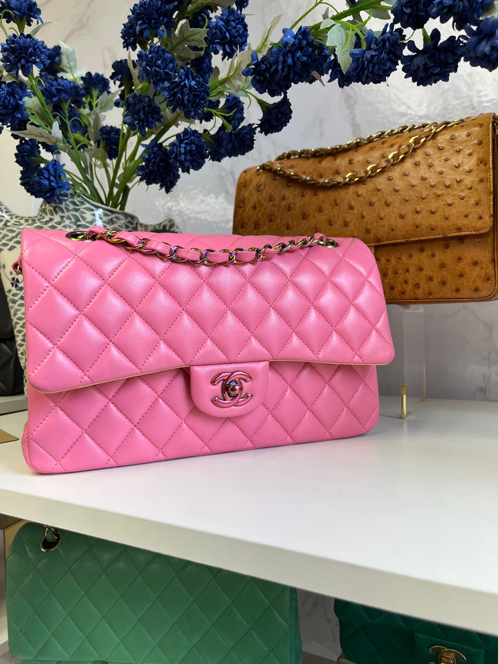 Chanel Pink Medium Lambskin Rainbow Double Flap Bag