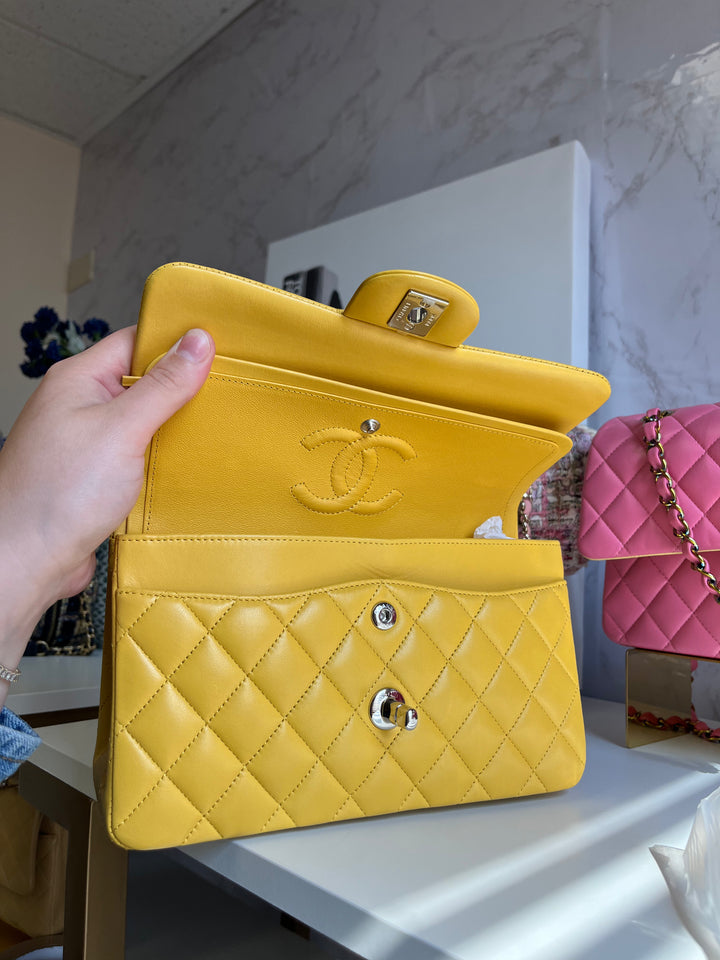 Chanel Yellow Small Lambskin Classic Flap Bag