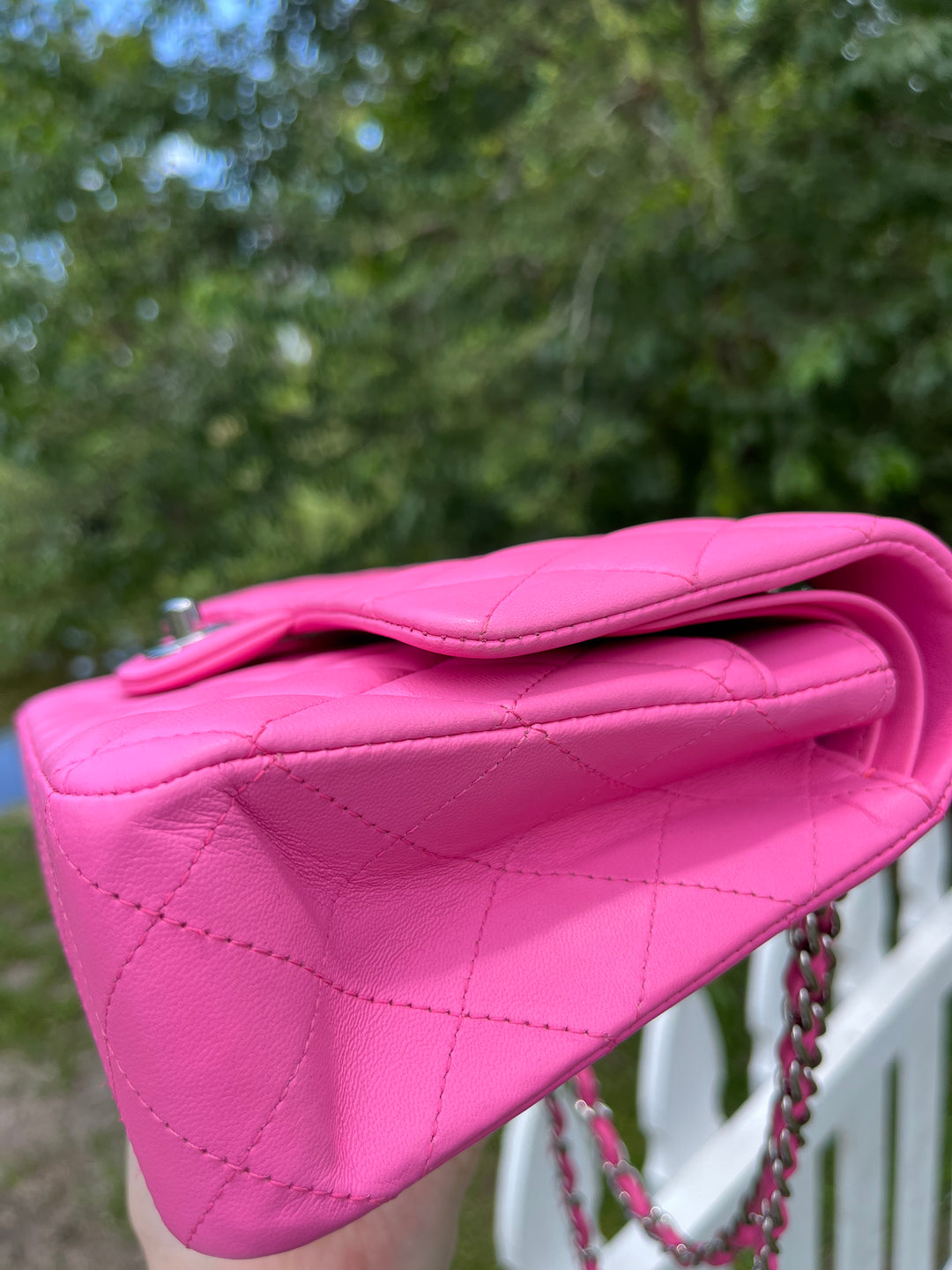 Chanel 21S Pink Neon Lambskin Medium Flap Bag