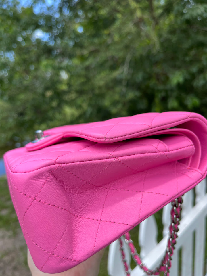 Chanel 21S Pink Neon Lambskin Medium Flap Bag