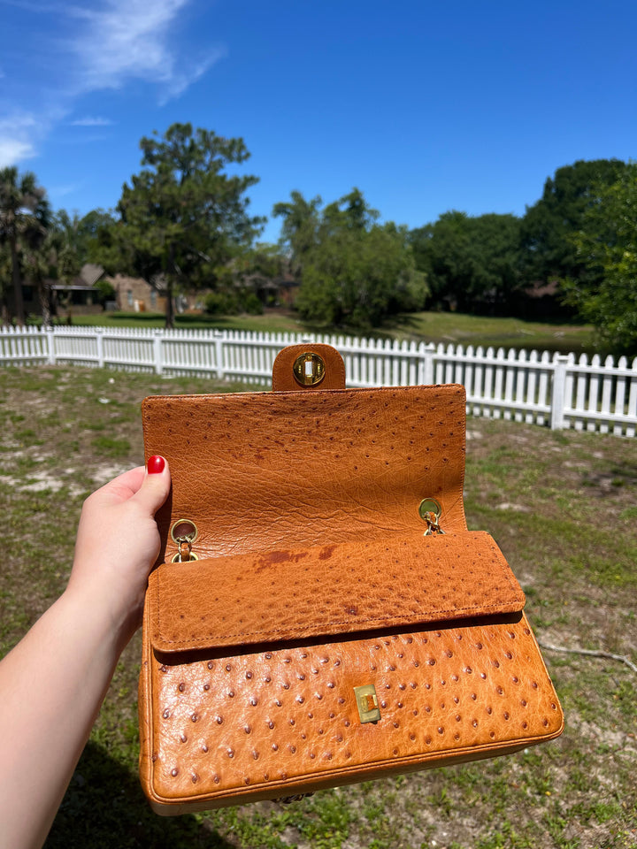 Chanel Rare Vintage Ostrich Medium Double Flap Bag