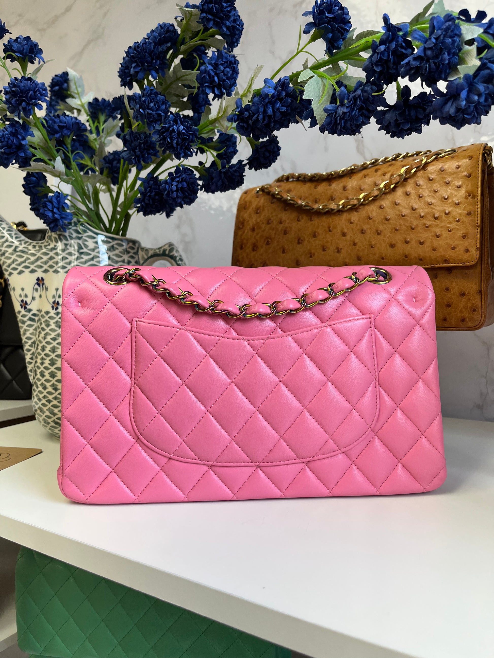 Chanel Pink Medium Lambskin Rainbow Double Flap Bag