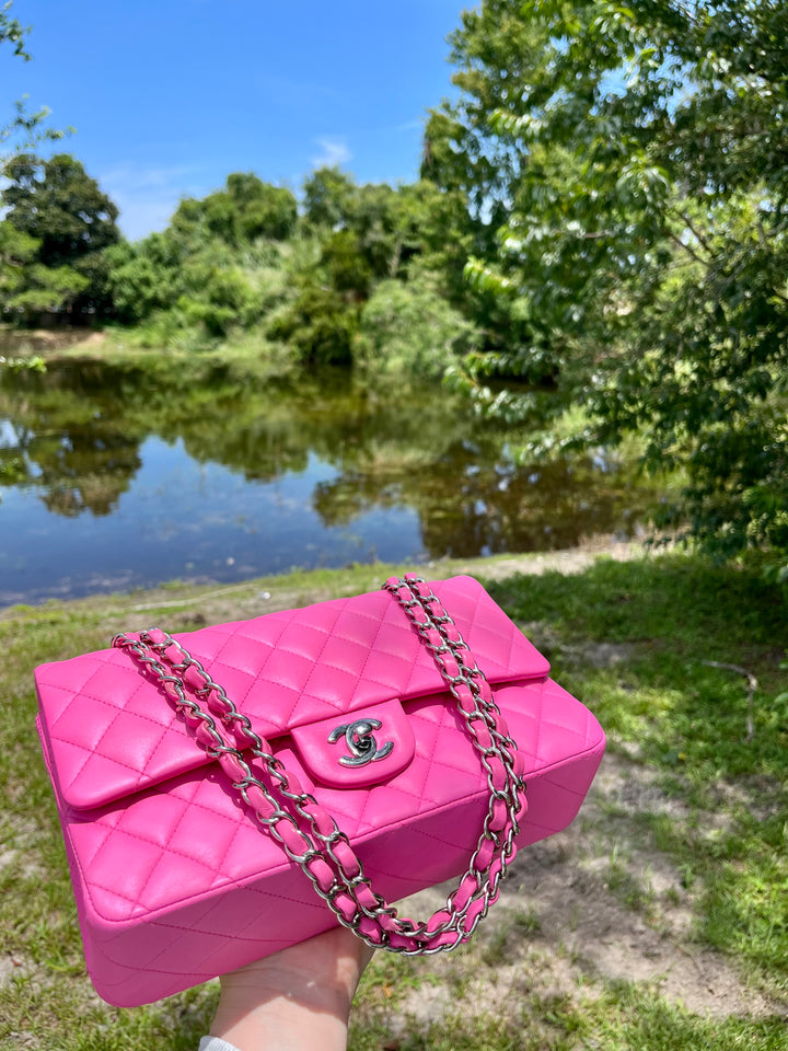 Chanel 21S Pink Neon Lambskin Medium Flap Bag
