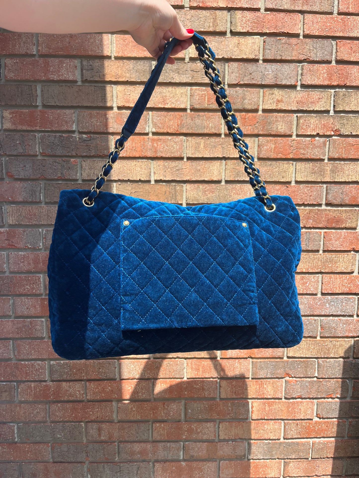 Chanel Blue Velvet Limited Edition XXL Airlines Flap Bag