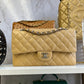 Chanel Vintage Dark Beige Medium Lambskin Double Flap Bag