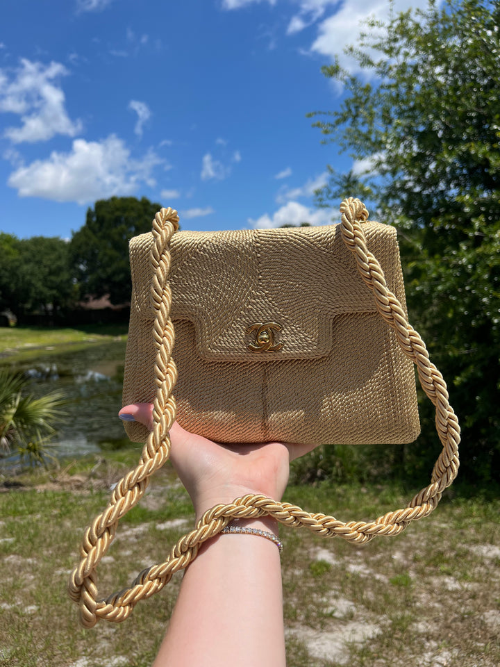 Chanel Vintage Silk Rope Flap Bag