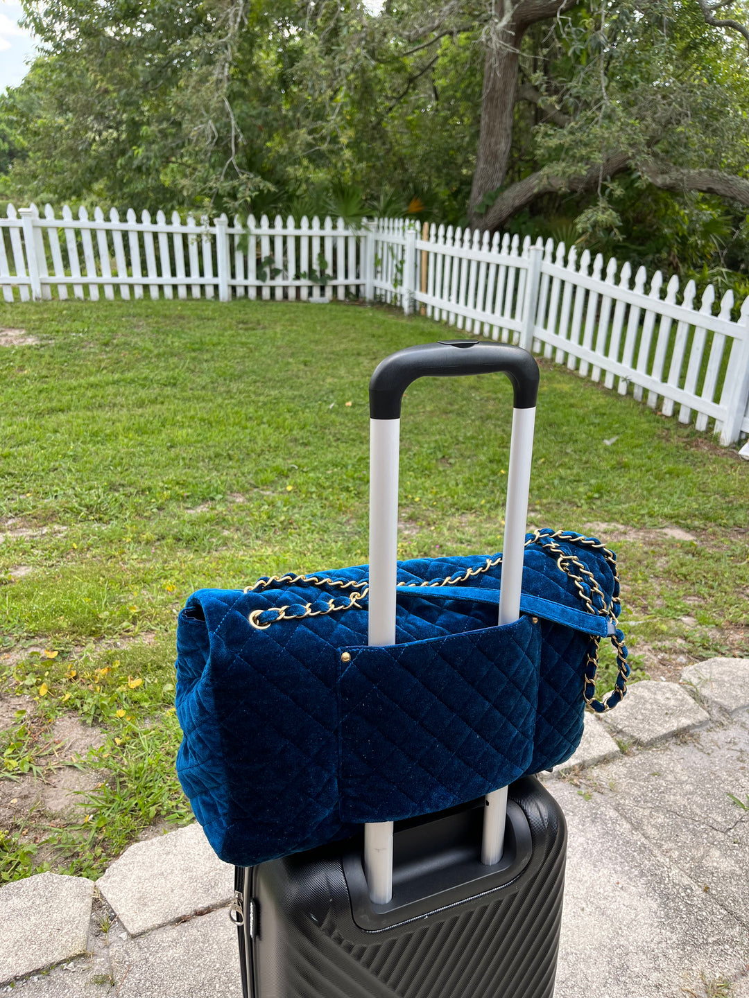 Chanel Blue Velvet Limited Edition XXL Airlines Flap Bag