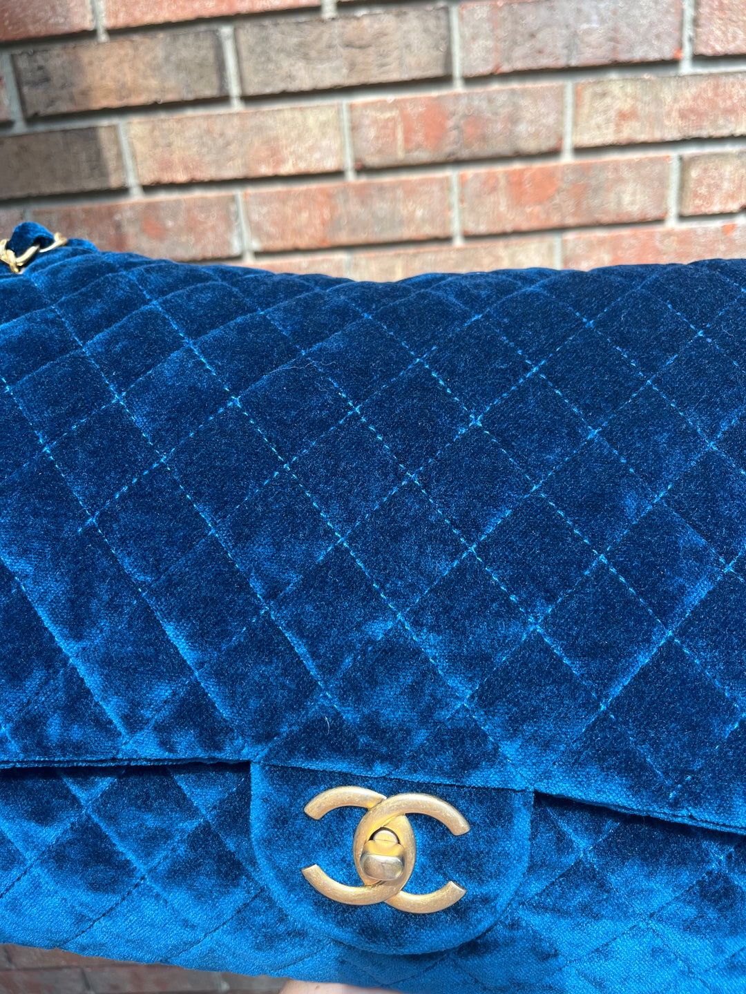 Chanel Blue Velvet Limited Edition XXL Airlines Flap Bag
